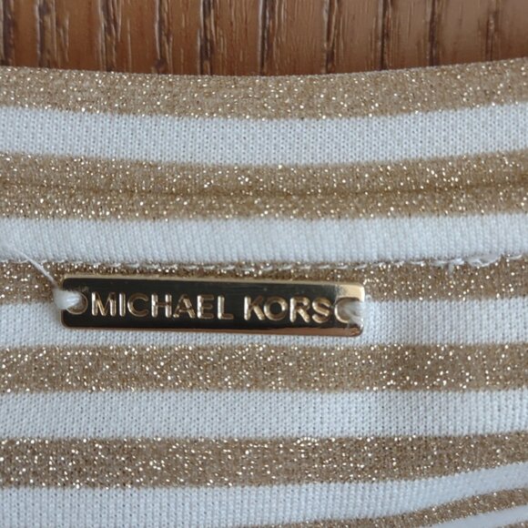 Michael Kors glittery gold striped dress. - Picture 4 of 5